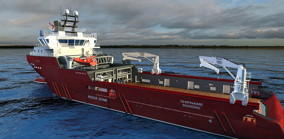 16000馬力海洋平臺三用工作船